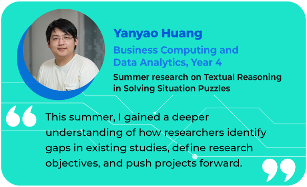 Yanyao Huang (Business Computing and Data Analytics, Year 4)